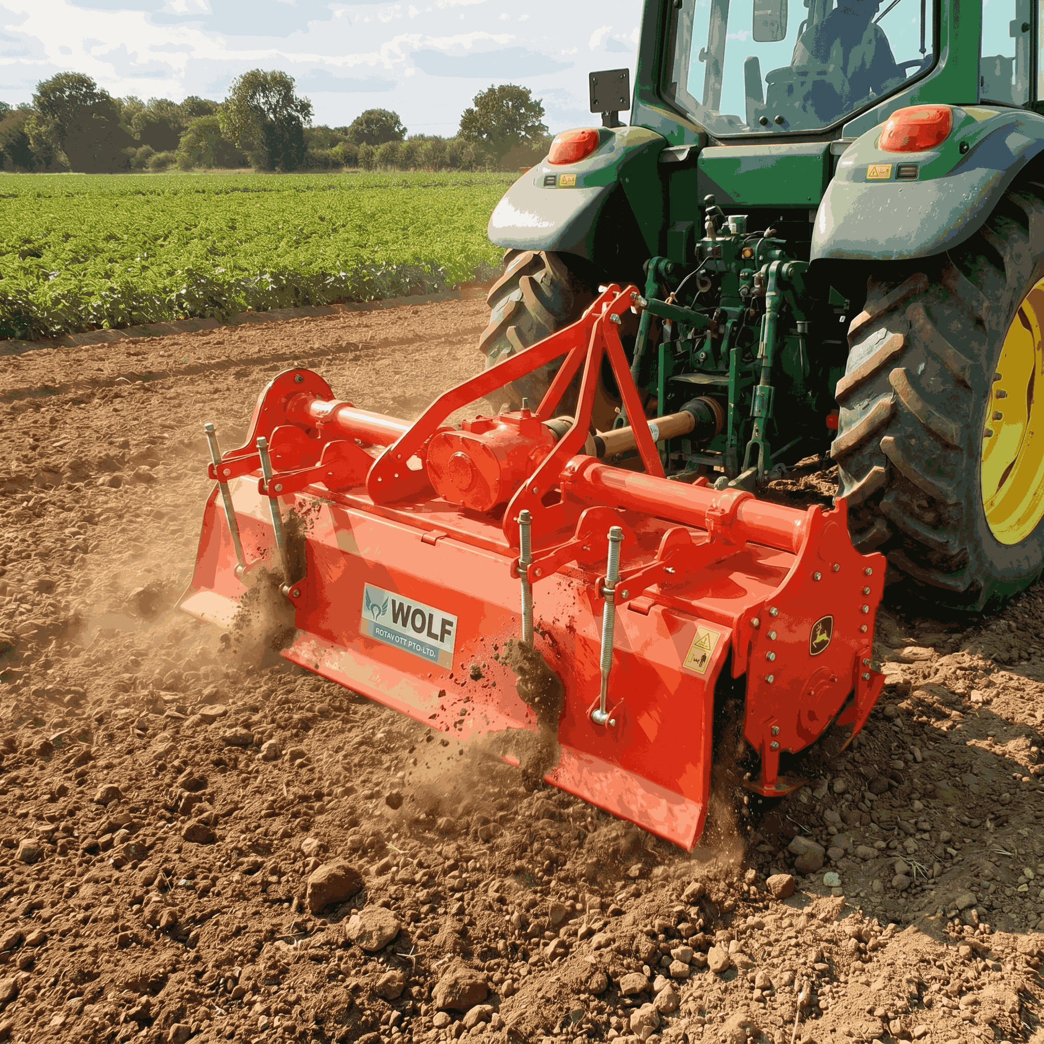 Tractor Rotavator Operation